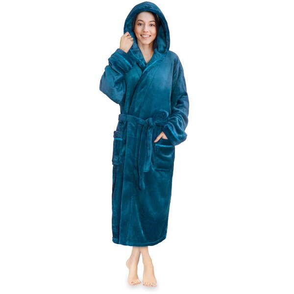 Ladies hooded dressing clearance gown